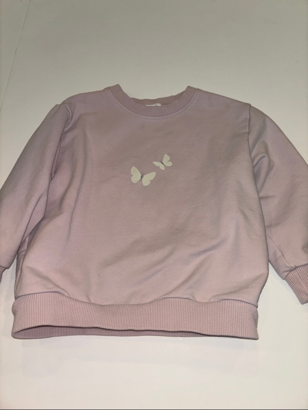 Jamie Kay Lilac Sweatshirt with White Butterfly Motif